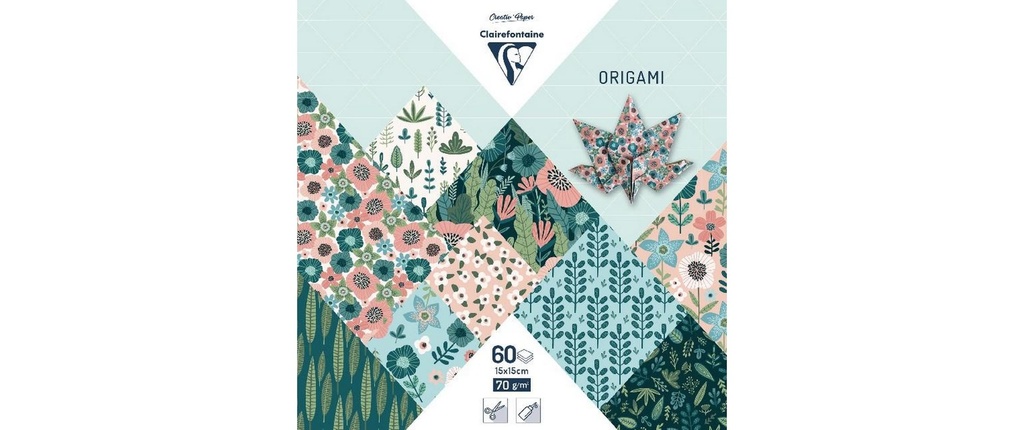 Clairefontaine Papier de bricolage Papier origami Herbier, 60 feuilles