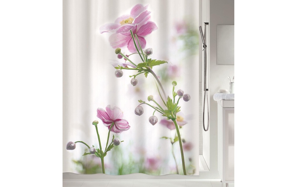 spirella Rideau de douche Anémone 180 x 200 cm, Rose