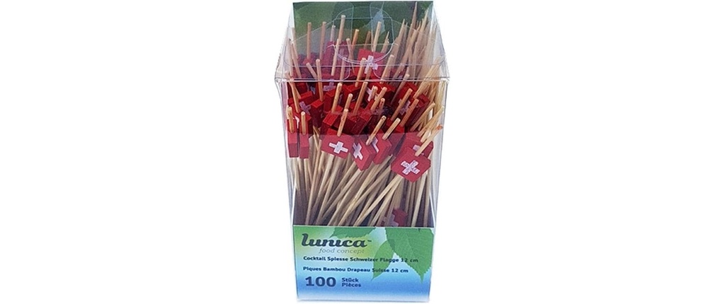 Haushaltsware Pearl Piques décoratifs Drapeau suisse 100 Pièce/s Rouge/Brun