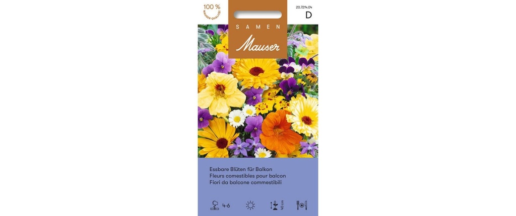 Samen Mauser Fleurs comestibles pour balcon