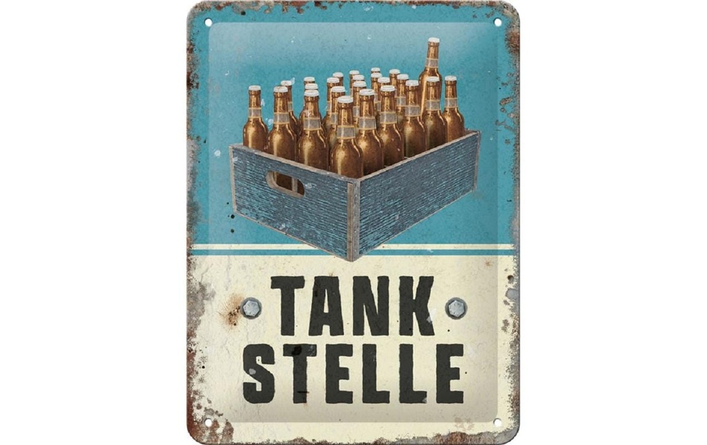 Nostalgic Art Plaque Station-service Bière 15 x 20 cm, métal