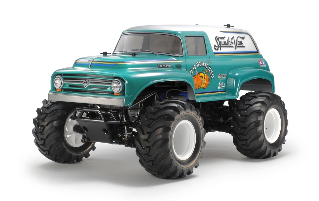 Tamiya Monster Truck Squash Van GF-02 4WD Turquoise, kit de construction, 1:10