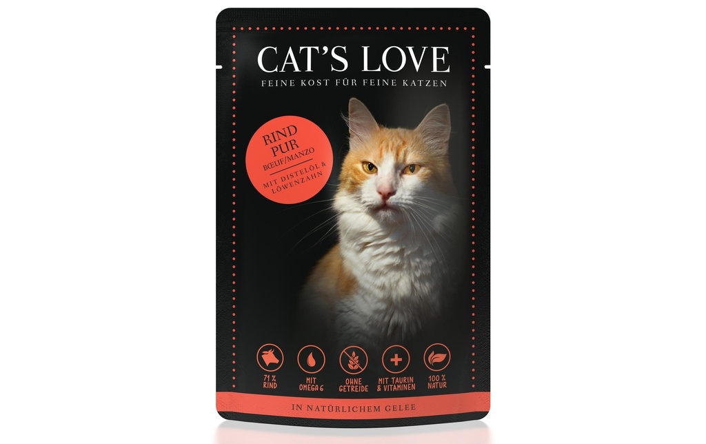 Cat's Love Alimentation humide Adulte boeuf, 85 g