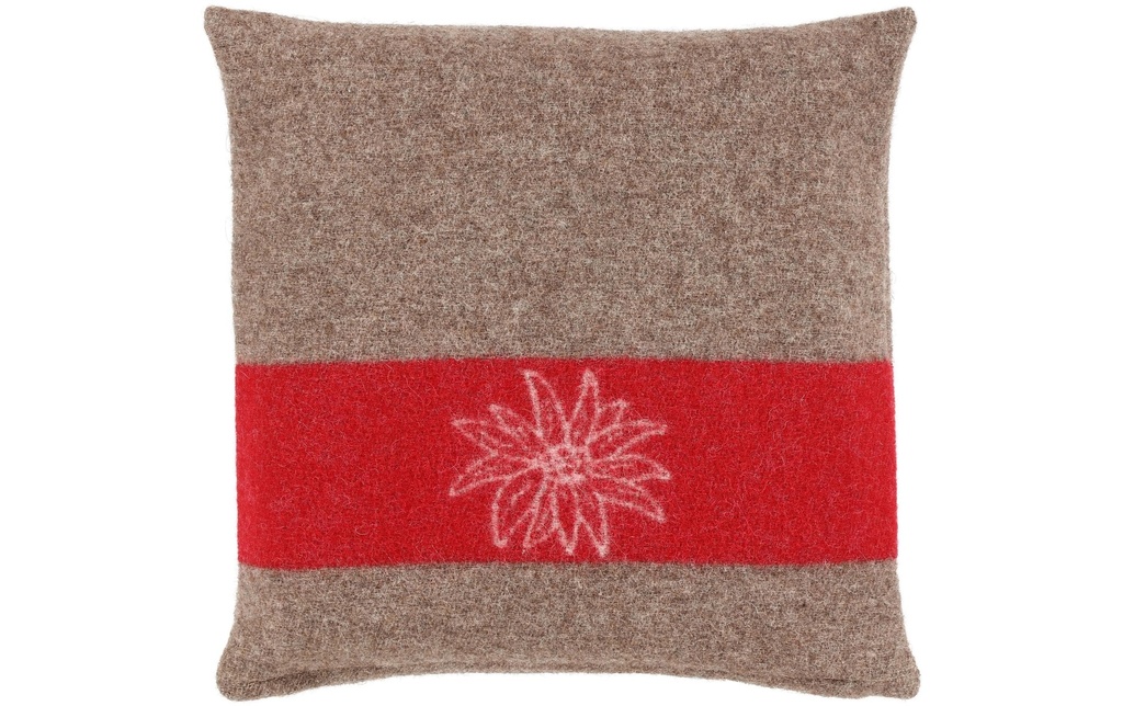 Eskimo Coussin Edelweiss 45 x 45 cm, Rouge/Brun