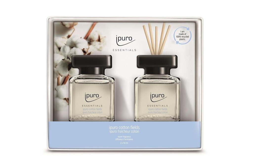 ipuro Bâtonnets parfumés Champs de coton 2 x 50 ml Set 100 ml