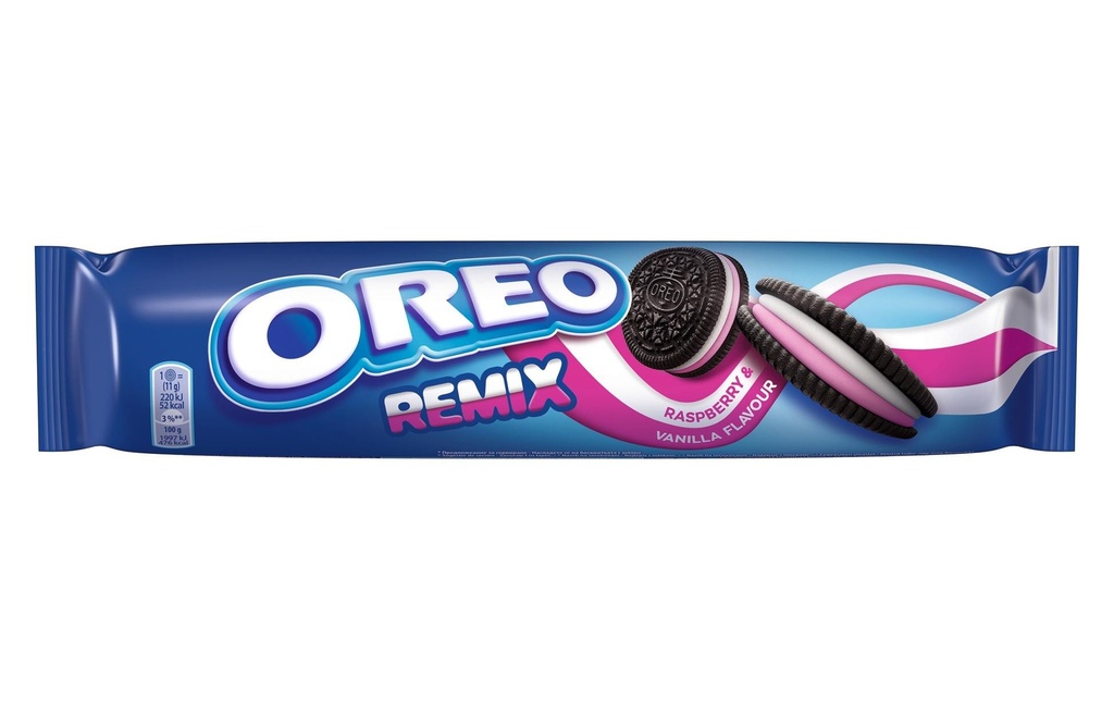 Oreo Petits gâteaux Remix vanille framboise 157 g