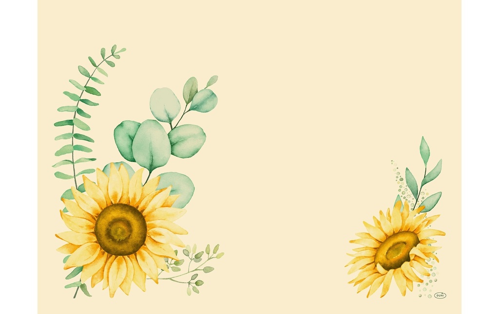 Duni Set de table Sunflower Dreams 250 pièces, 40 cm x 30 cm, Jaune