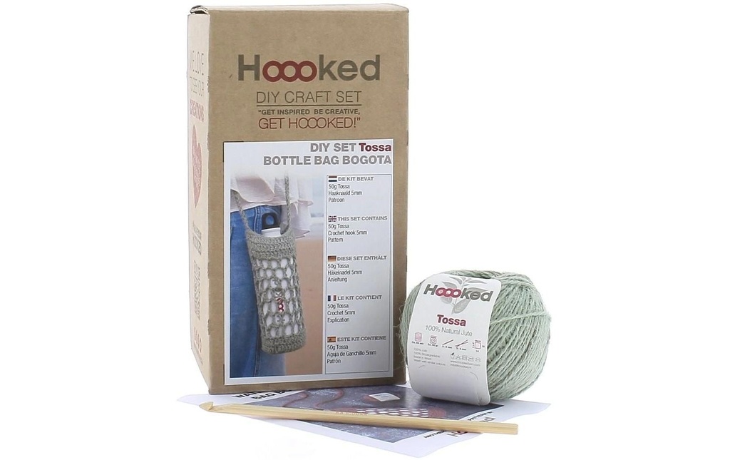 Hoooked Kit de crochet Sac à bouteilles Bogota Menthe sérénité