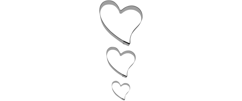 Städter Emporte-pièce pour biscuits Amour, Set de 3 pièces