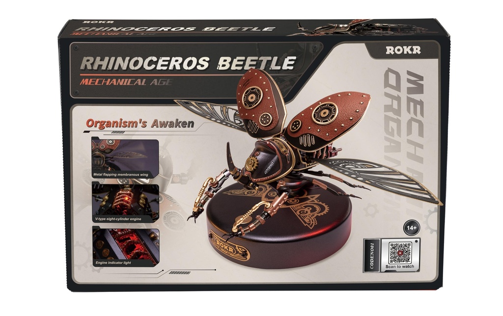 ROKR Kits de montage ROKR Coccinelle Rhinocéros mécanique brun