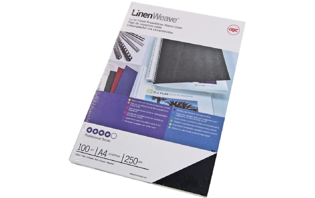 GBC Couverture de brochure Linen Weave 100 pièces, Bleu
