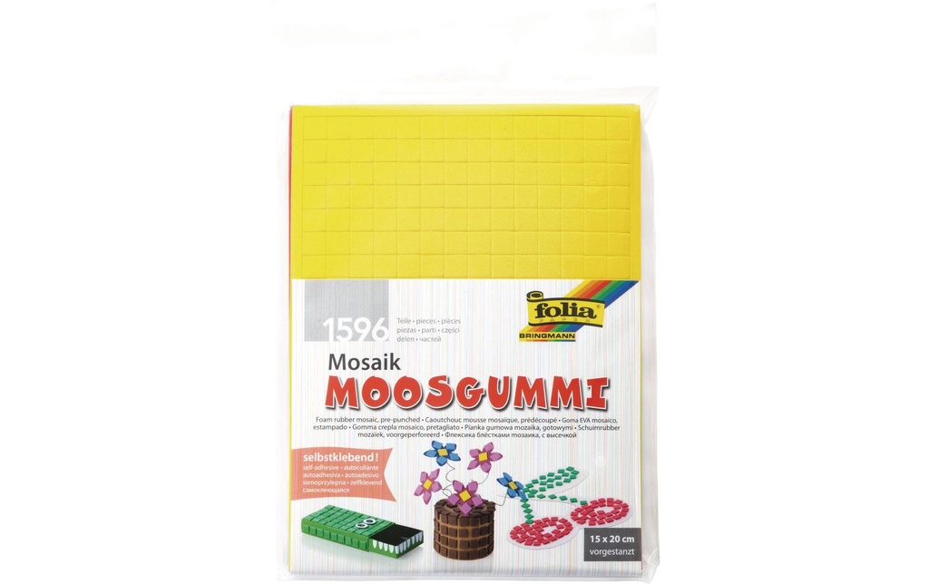 Folia Set de caoutchouc mousse Mosaik Basic autocollant, 6 pièces
