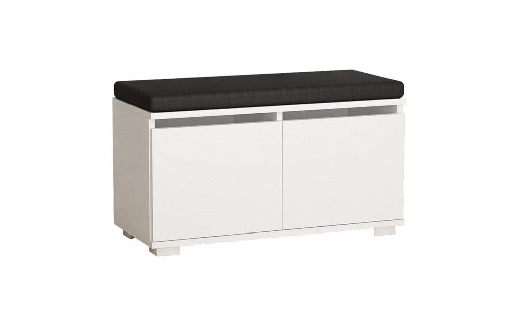 Woody Fashion Armoire à chaussures Drago 80 x 42 x 35 cm, blanc/noir