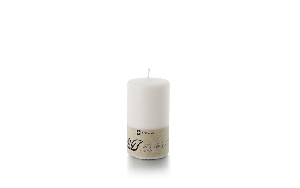 balthasar Bougie cylindrique Swiss Natural Candle 12 x 6 cm Blanc