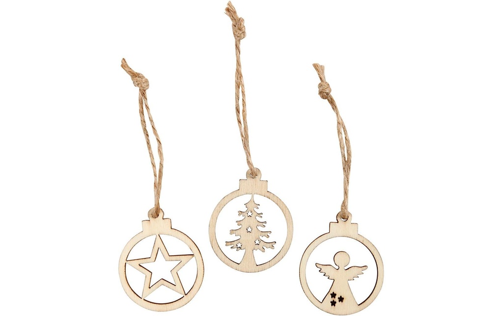 Creativ Company Décoration de Noël 24 pièces, 3 cm, épaisseur 0.27 cm