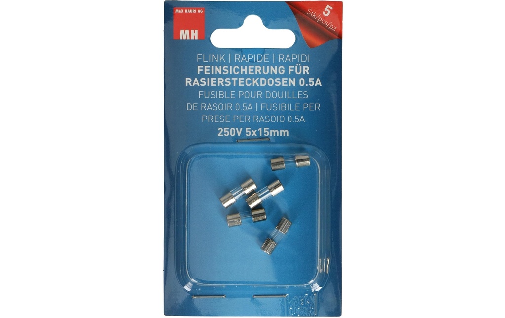 Max Hauri Fusible 5 x 15 mm Flink 0.5 A, 5 pièces