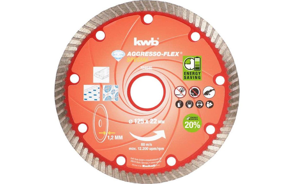 kwb Disque à trancher Batterie Top Diamond 125 mm