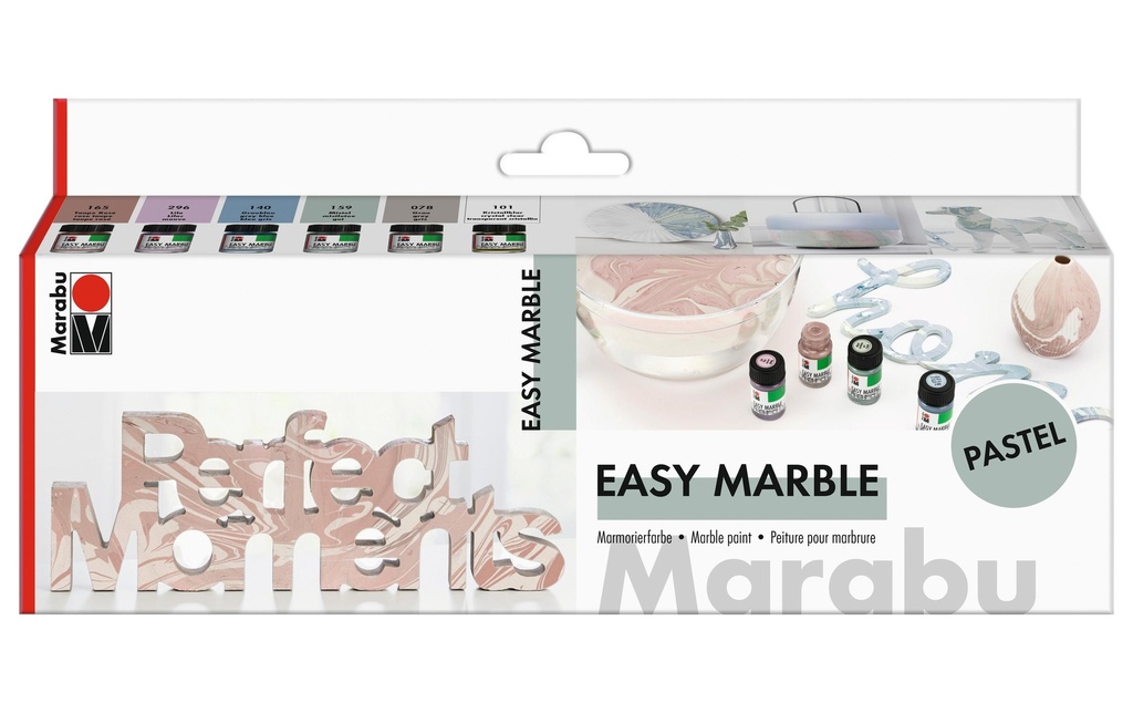 Marabu Peinture marbrée Easy Marble 6 x 15 ml, pastel