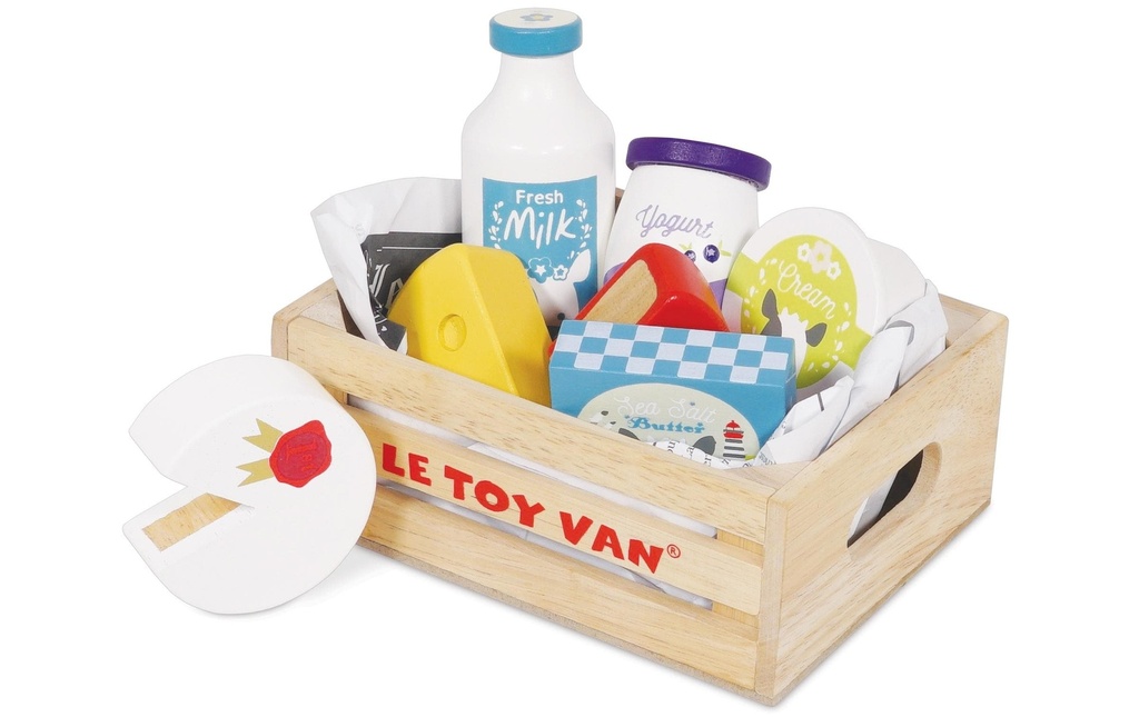 LE TOY VAN Aliments jouets Caisse de fromage et de lait