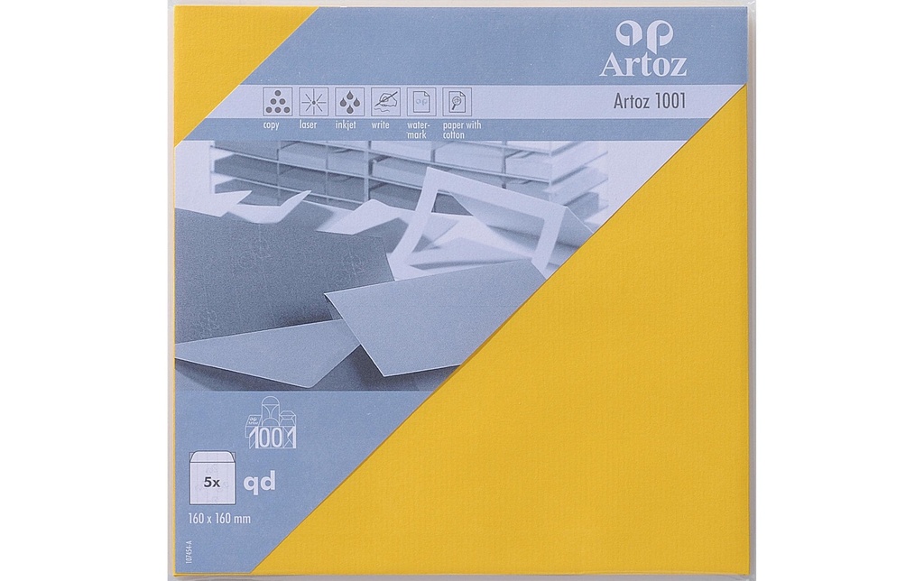 Artoz Enveloppe 1001, 16 x 16 cm, 5 Pièce/s, Sunny Yellow