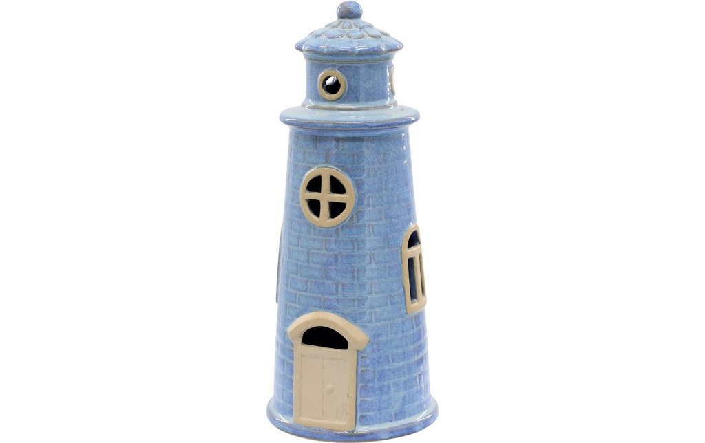 Chic Antique Objet à exposer Phare avec LED 27 cm, bleu