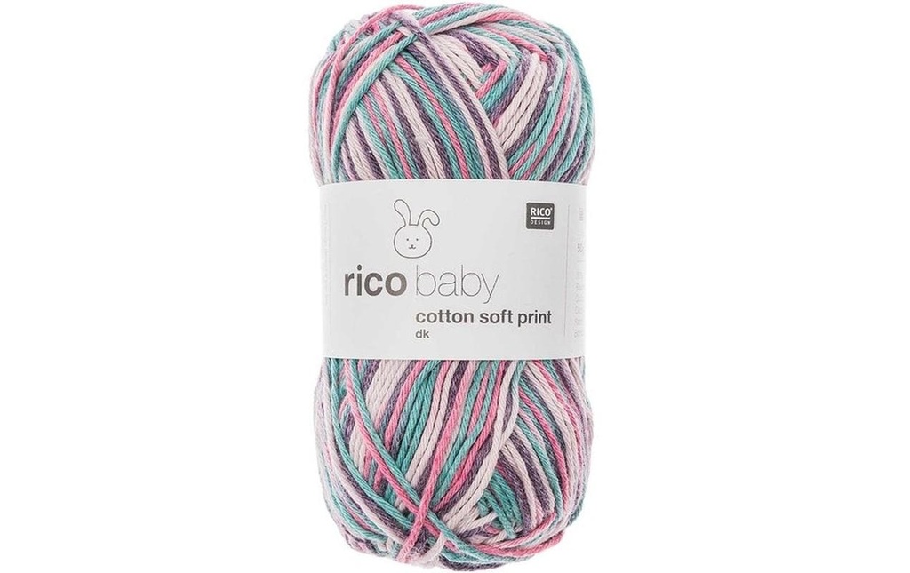 Rico Design Laine Baby Cotton Soft Print 50 g, Rose; Turquoise