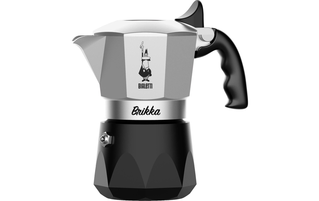 Bialetti Cafetière italienne New Brikka pour 2 tasses, Argenté