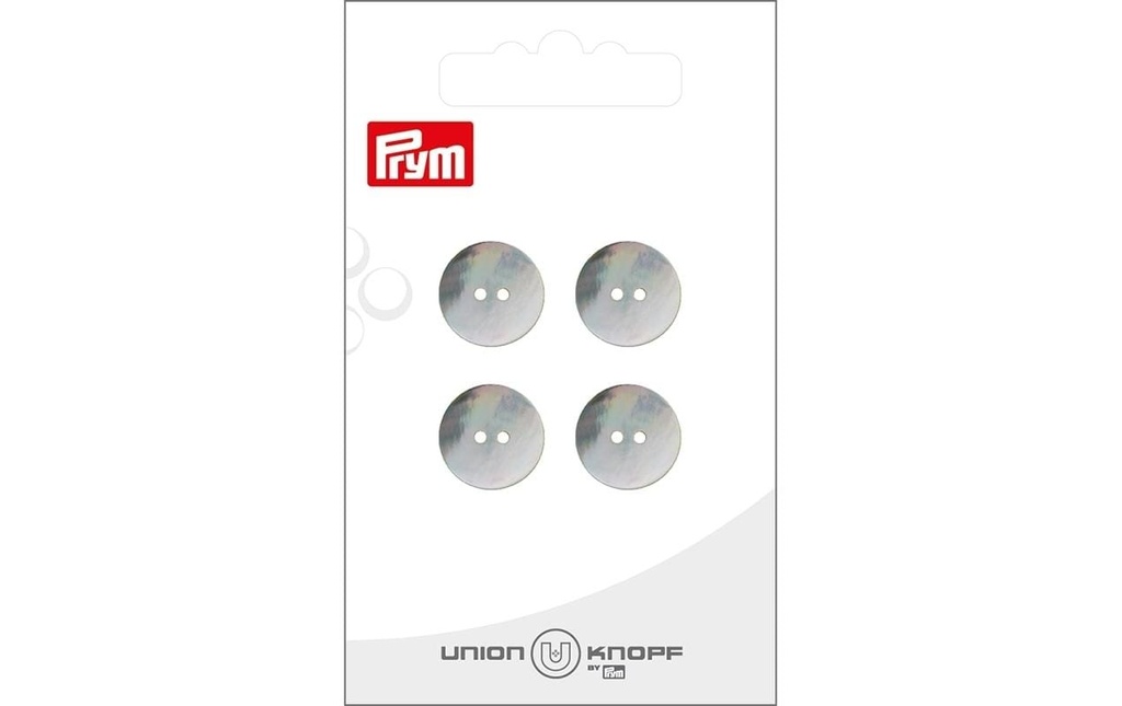 Prym Union Knopf Boutons Nacre 14 mm, 4 pièces, Blanc