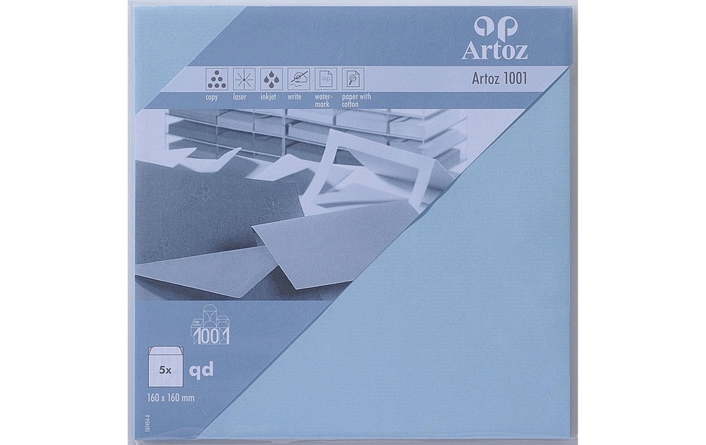 Artoz Enveloppe 1001, 16 x 16 cm, 5 Pièce/s, Bleu pastel