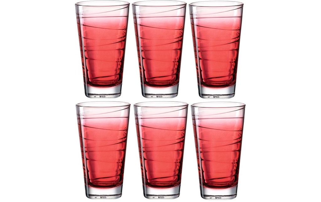 LEONARDO Verre Vario Struttura 280 ml, 6 Pièce/s, Rouge