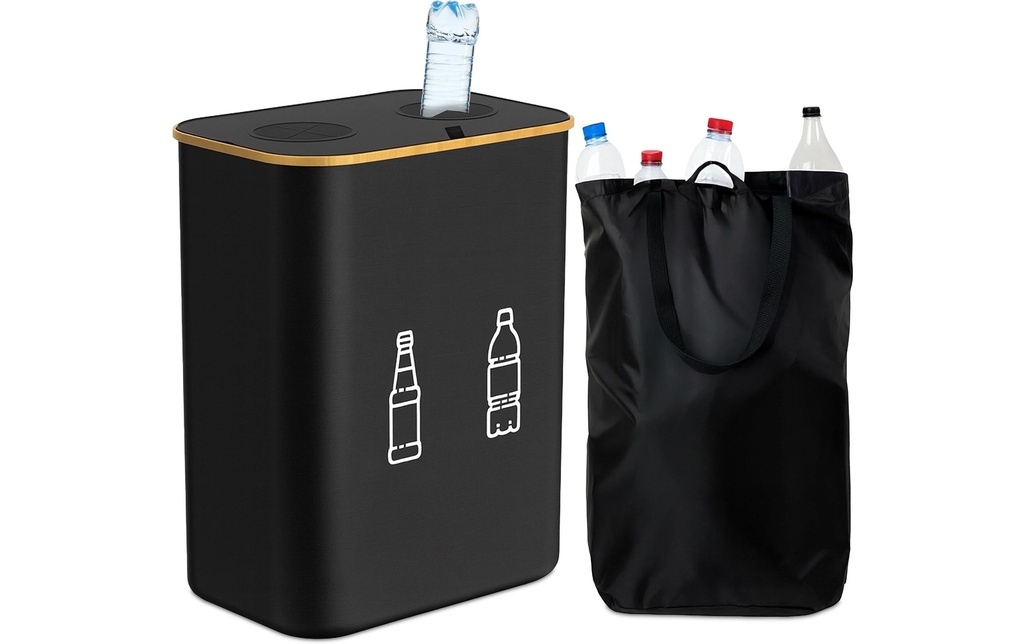 relaxdays Bacs de recyclage 160 L Noir