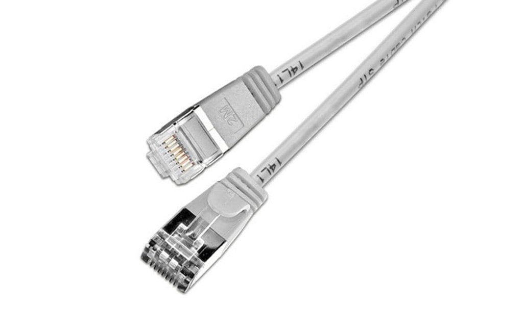 SLIM Câble de raccordement KAT6 Light, rond, U/FTP, Ø 3,8 mm, gris