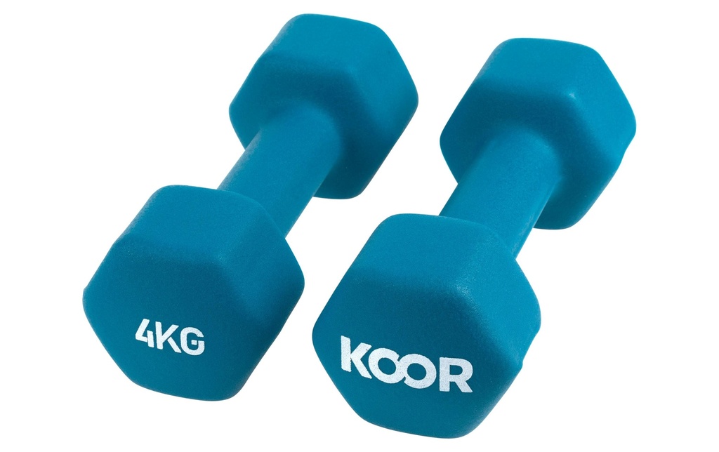KOOR Set d’haltères courts 4 kg, Turquoise
