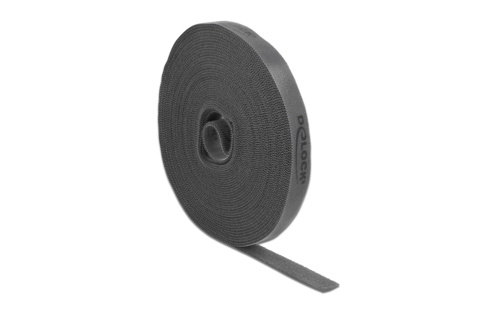 Delock Bande auto-agrippante 10 m x 15 mm gris