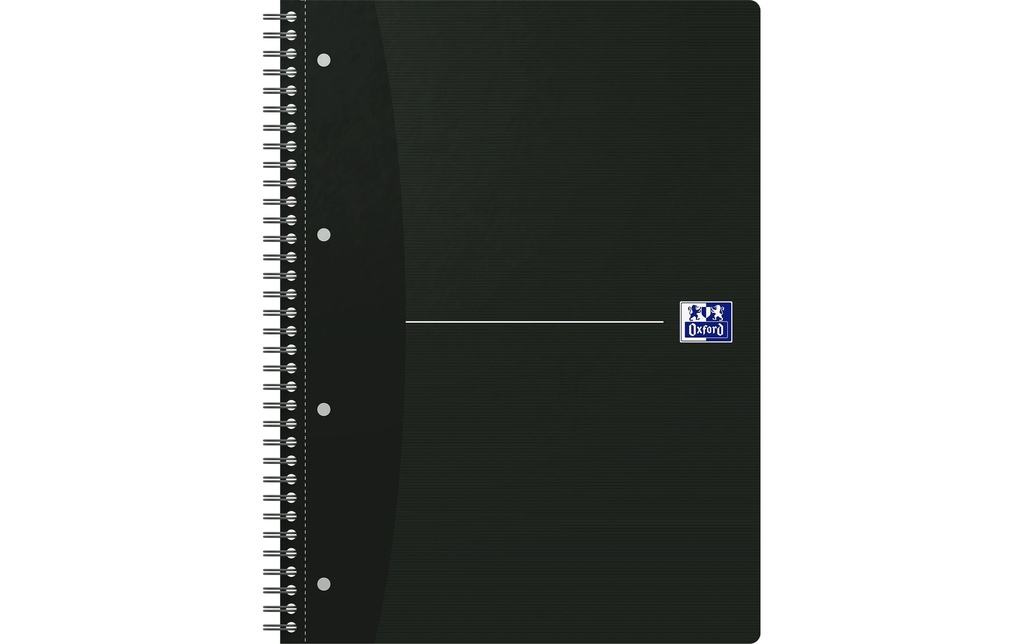 Oxford Carnet de notes Bloc-notes collège Essential, A4 +, À lignes, Noir