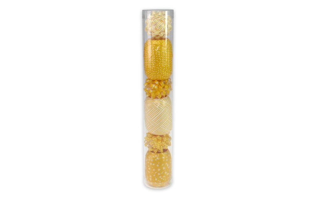 Pattberg Ruban cadeau Set de mélange de motifs Ensemble, 9 pièces, Jaune