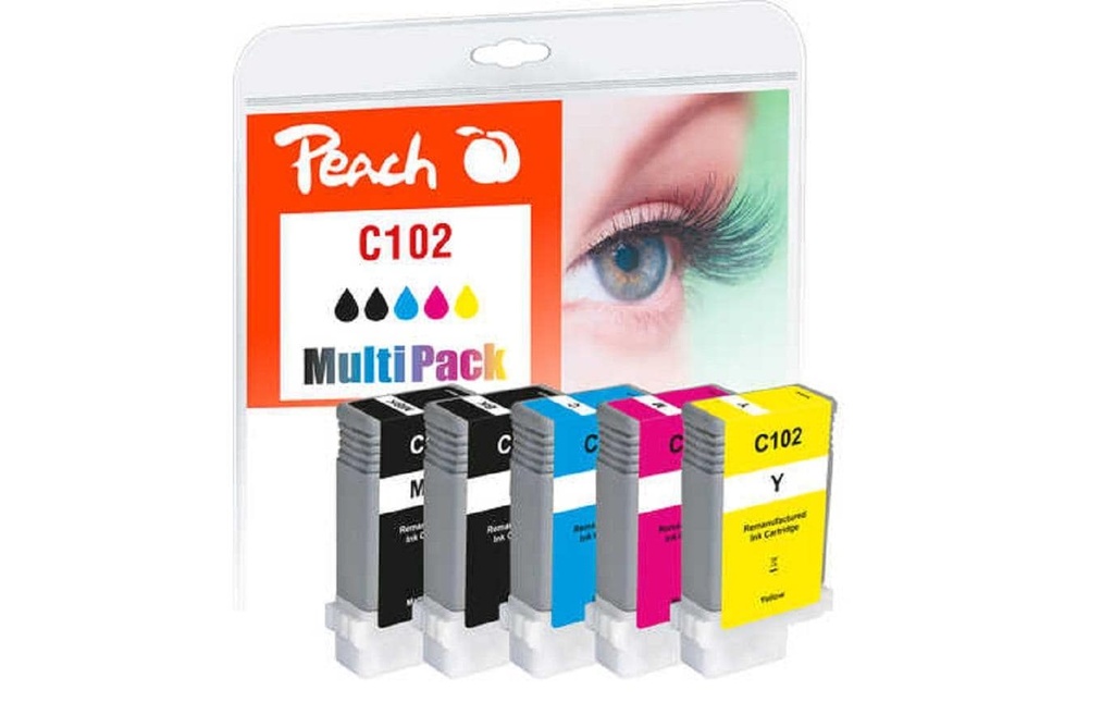 Peach Encre Canon PFI-102 BK, MBK, C, M, Y