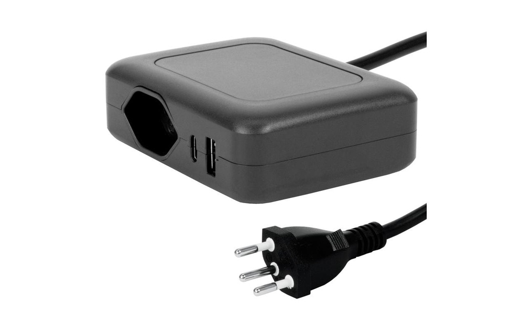 STEFFEN Station de charge IQ 1 x T13 + 1 x USB-A/C, Noir