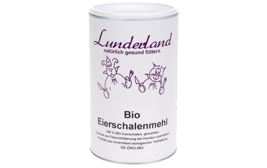Lunderland Supplément alimentaire pour chiens Farine de coquilles d'œufs bio, 800 g
