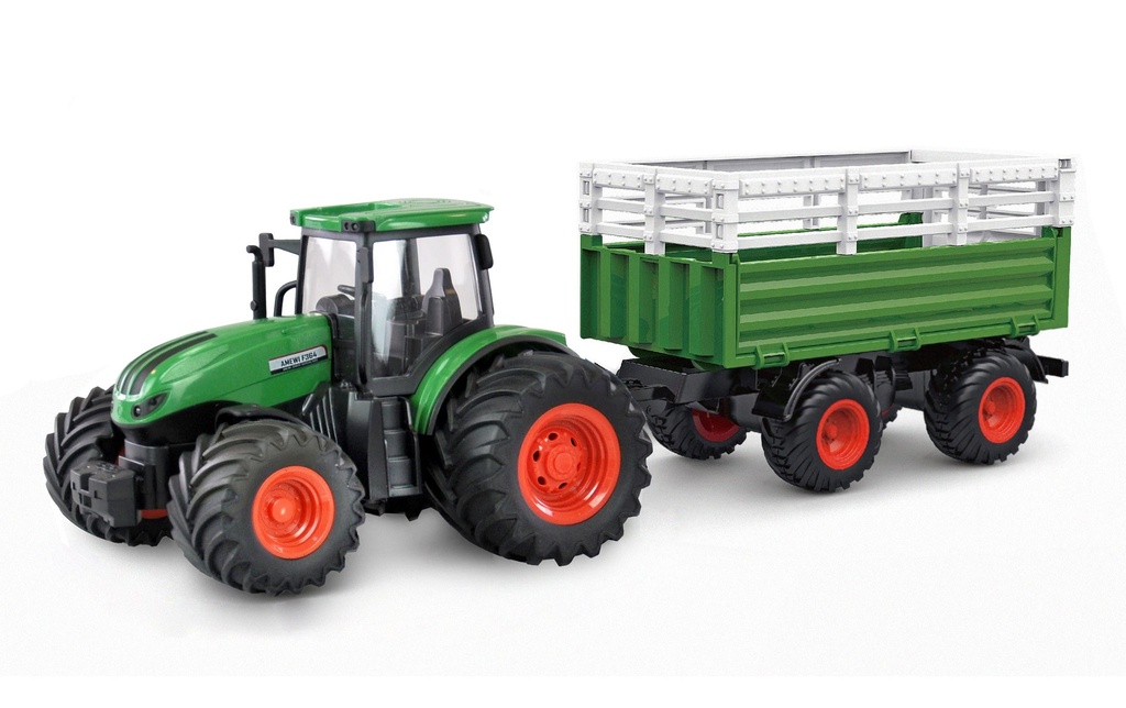 Amewi Tracteur avec bétaillère, vert 1:24, RTR