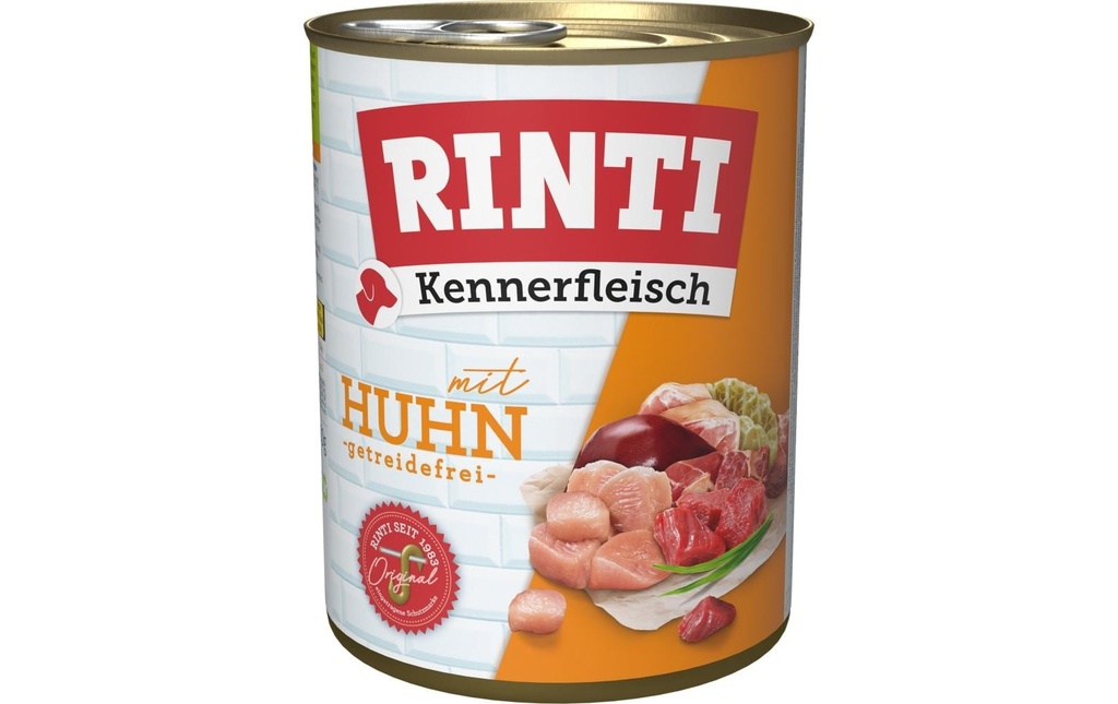 Rinti Alimentation humide Kennerfleisch pur boîte de poulet, 800 g