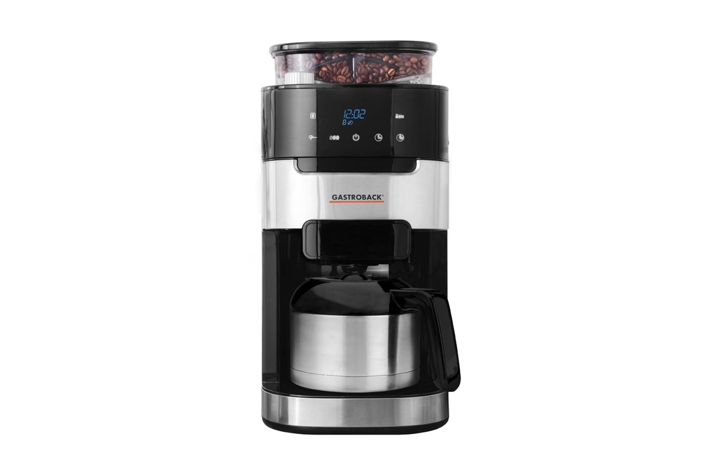 Gastroback Cafetière filtre Grind & Brew Pro Thermo Noir/Argenté