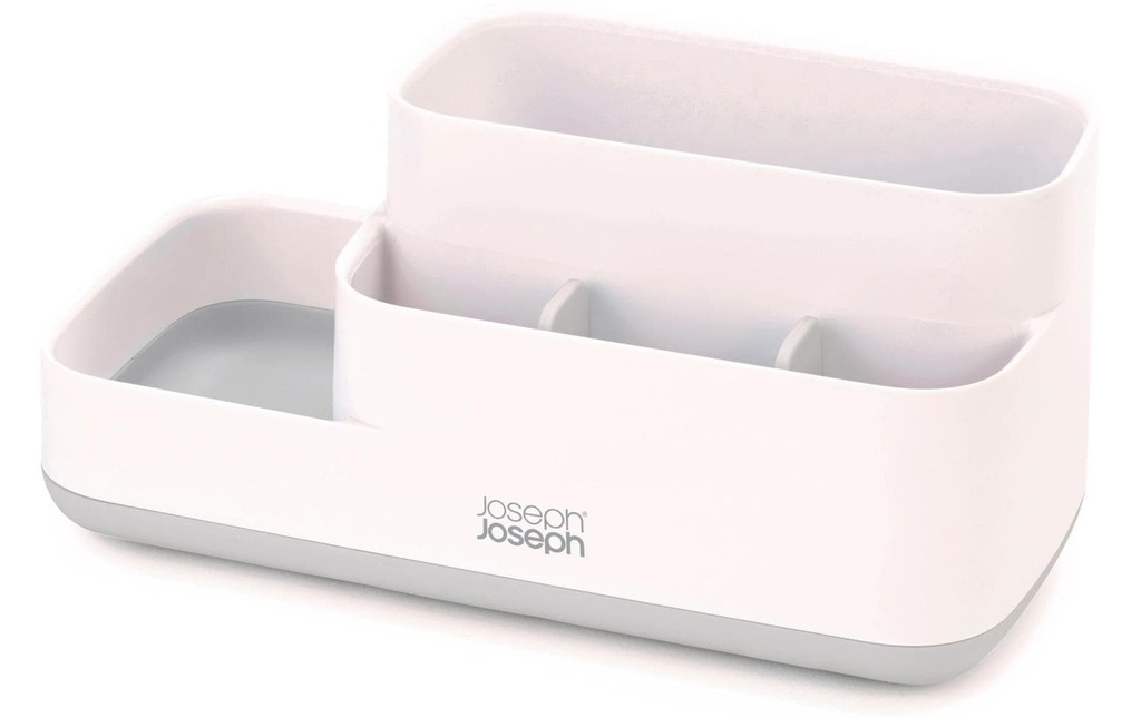 Joseph Joseph Supports pour ustensiles de salle de bains EasyStore, Blanc / Gris, 5 x 12 x 12 cm