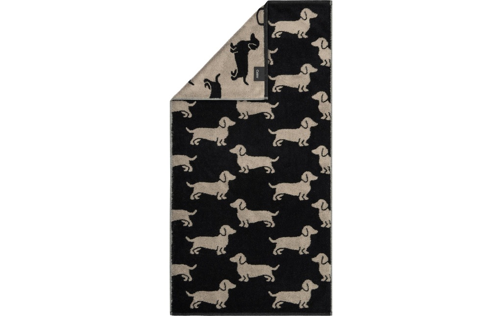 Cawö Serviette de douche We Love Dogs Dogs, 80 x 150 cm, noir
