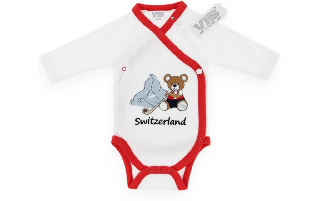 Very Important Baby Body Bear + Matterhorn + Switzerland Blanc/rouge