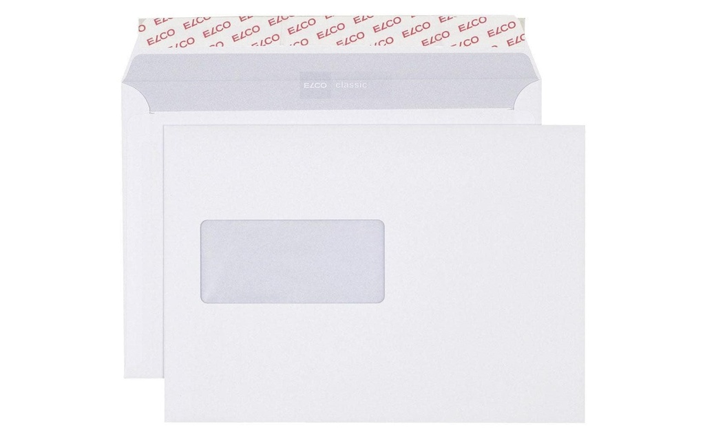 ELCO Enveloppe Classic C5 avec fenêtre à gauche, 500 pièces