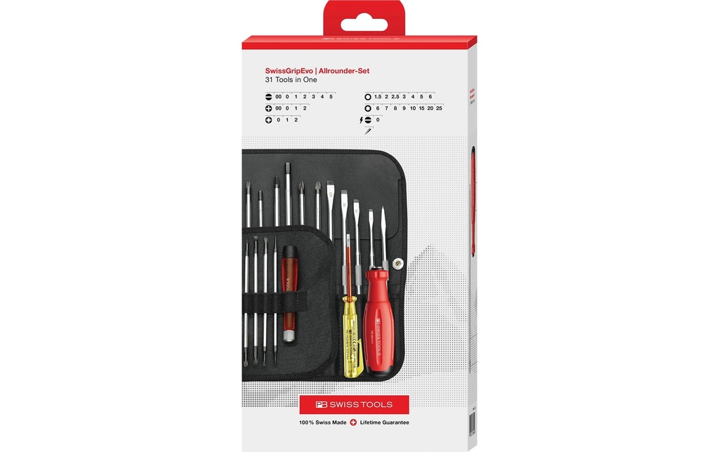 PB Swiss Tools Jeu de tournevis SwissGrip Evo PB 38515.CBB 31 pièces
