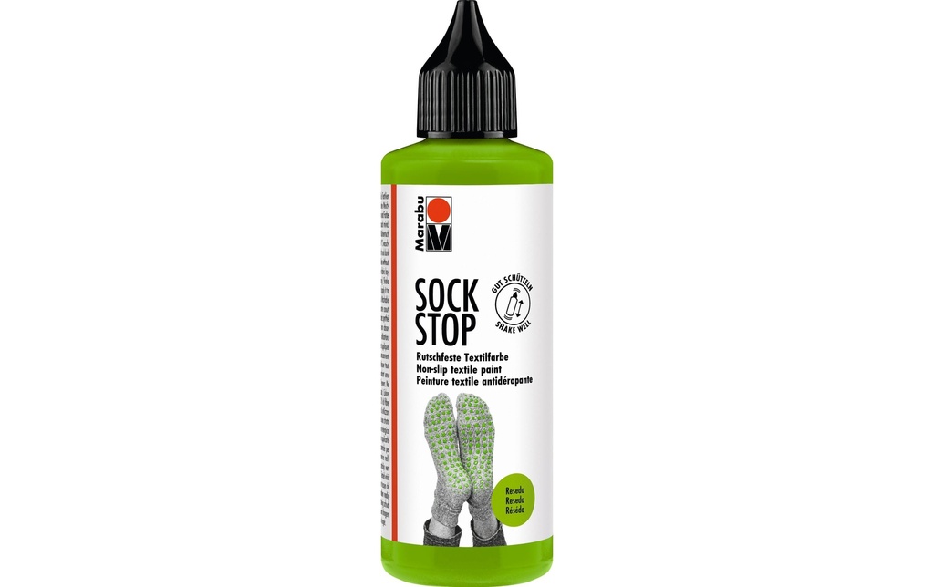 Marabu Peinture pour textile Antidérapant Sock Stop 90 ml, Reseda