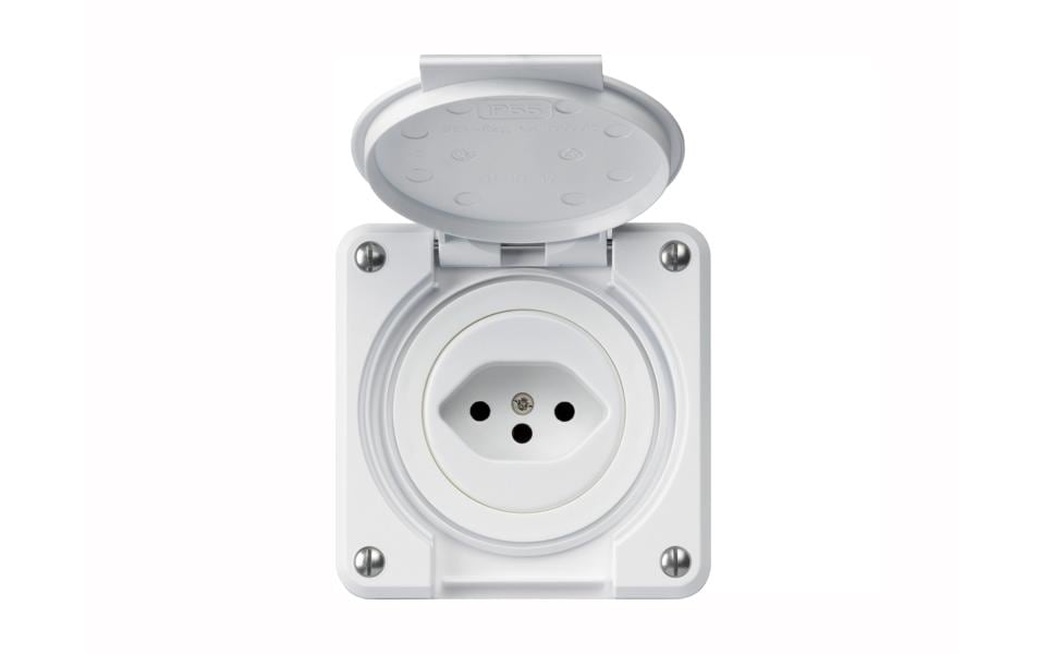 Hager Prises de courant NUP robusto 1xT13 avec clapet