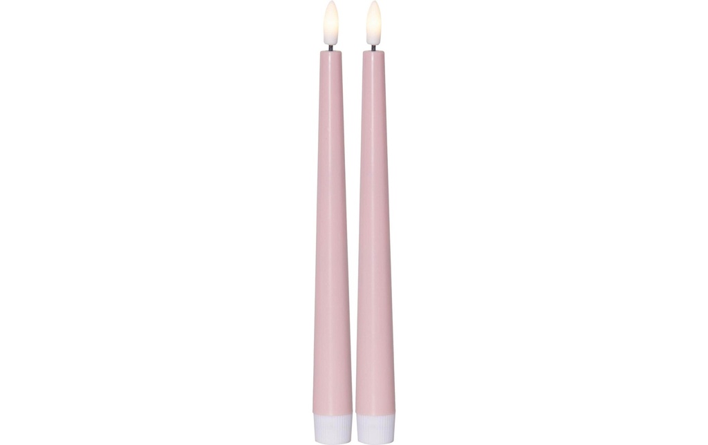 Star Trading Set de bougies LED sur tige Dinner Candy 2 pack, Blanc chaud – Rose